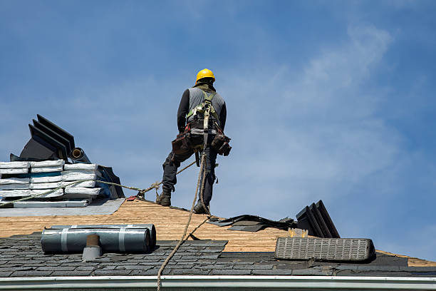 Professional Gutter Installation technician working in Carver, MA